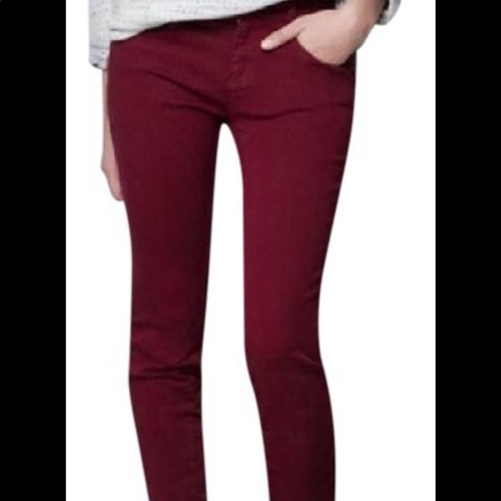 Zara TRF maroon skinny jeans
